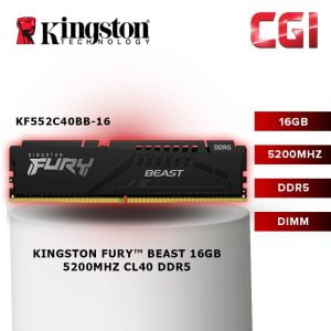 Kingston Fury Beast 16GB 5200MHz DDR5 CL40 288-Pin DIMM - KF552C40BB-16