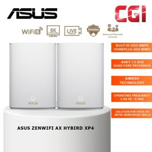 Asus ZenWiFi AX Hybrid (XP4) WiFi 6 1800 Mbps Instant Guard AiProtection Pro Dual Band Mesh WiFi System Router