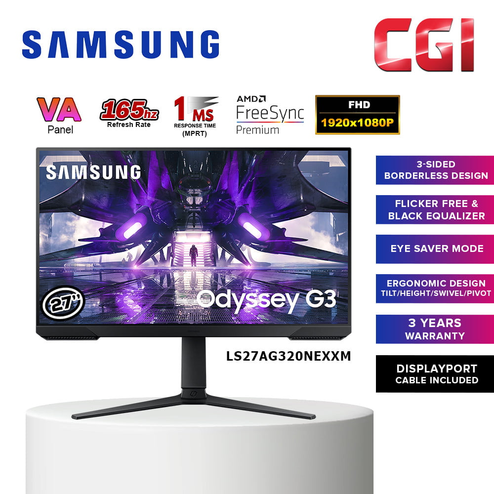 Samsung 27" LS27AG320NEXXM165Hz 1ms FreeSync Gaming Monitor