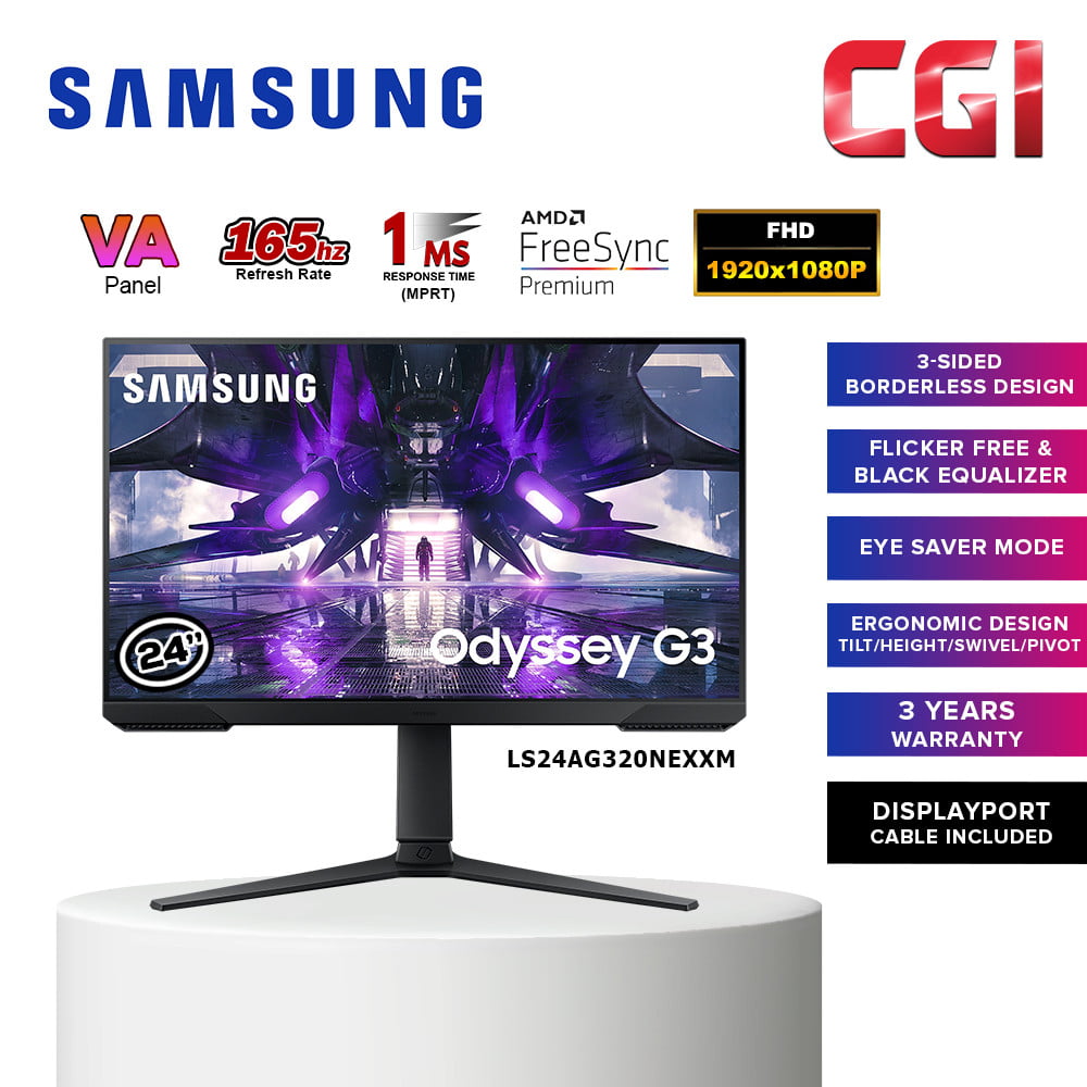 Samsung 24" LS24AG320NEXXM 165Hz 1ms FreeSync Gaming Monitor