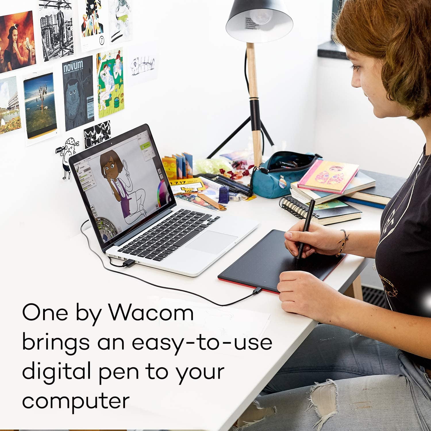 One by Wacom CTL-472 Small Creative Pen Tablet for Windows & Mac - CTL-472/K0-C