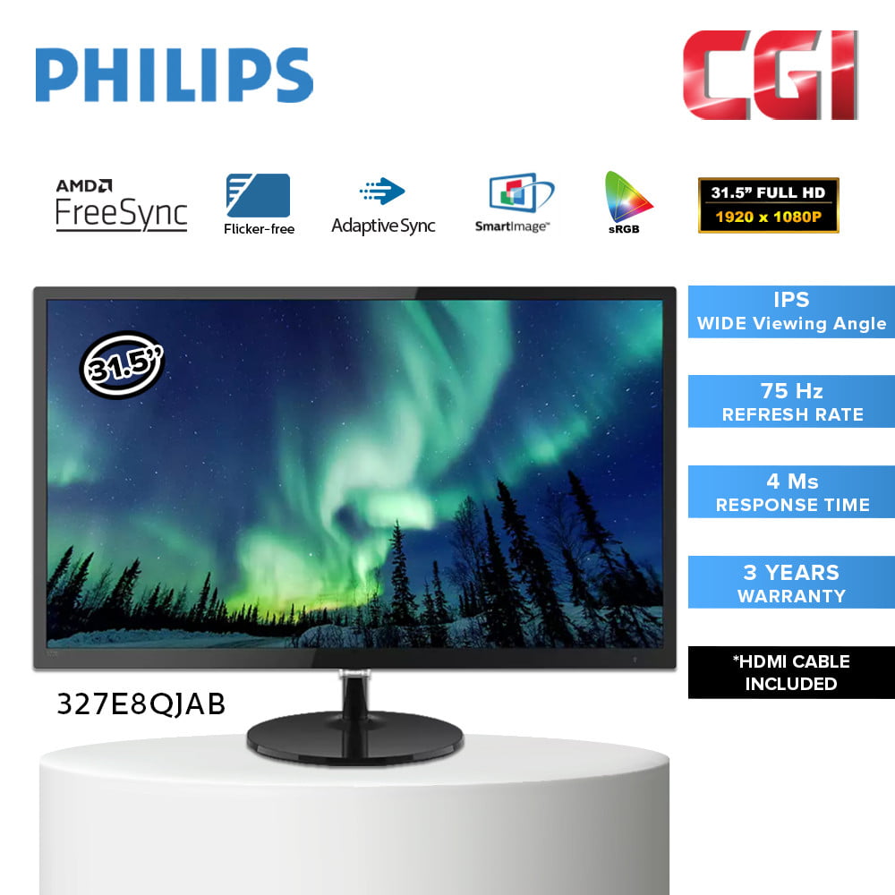 Philips 327E8QJAB 32" FHD IPS 75Hz 4ms Free Sync LED Monitor