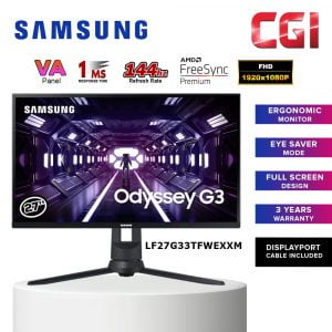 Samsung 27" LF27G33TFWEXXM 144HZ 1MS FHD FreeSync Premium VA Odyssey G3 Ergonomic Gaming Monitor