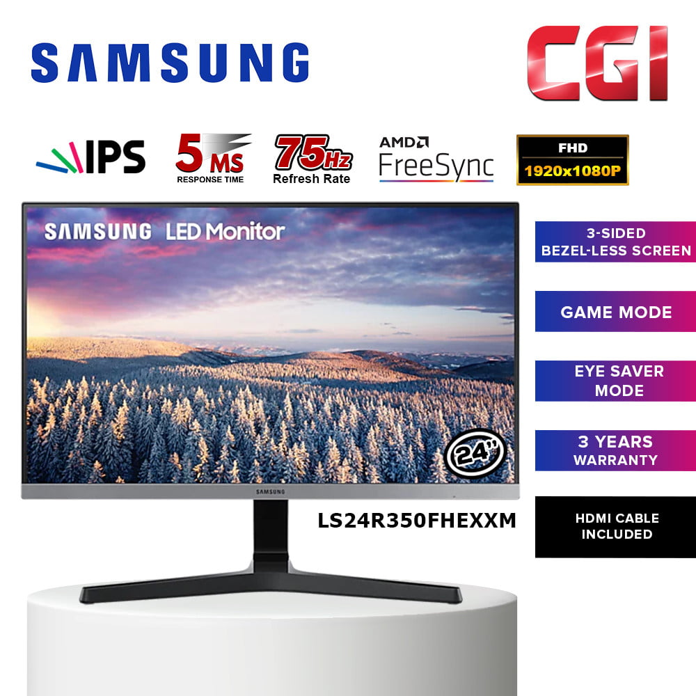 Samsung 24" LS24R350FHEXXM FHD Bezel-less AMD FreeSync 75Hz IPS Monitor
