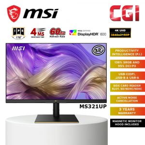 MSI 32" Summit MS321UP UHD IPS 60Hz 4ms 400nits DisplayHDR600 PIP PBP ANC USB C Business & Productivity Monitor