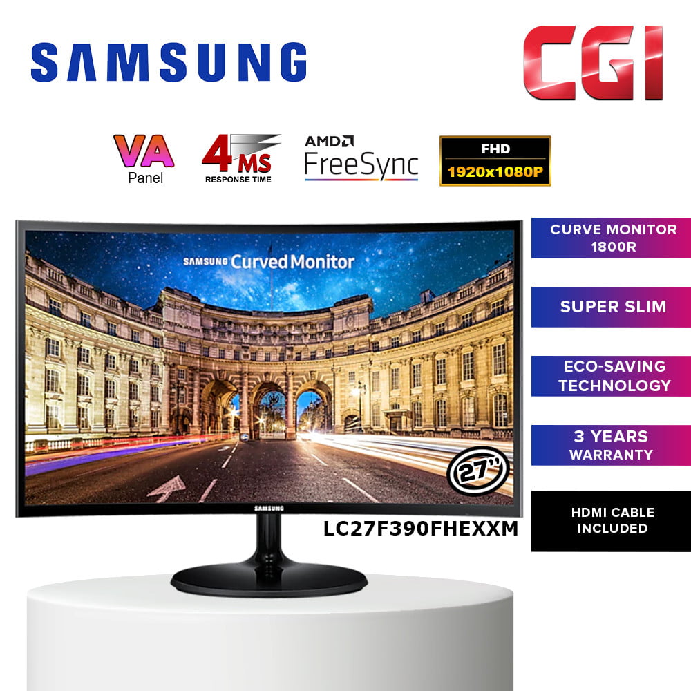 Samsung 27" LC27F390FHEXXM Curved FHD LED Monitor - Super Slim and Sleek Design