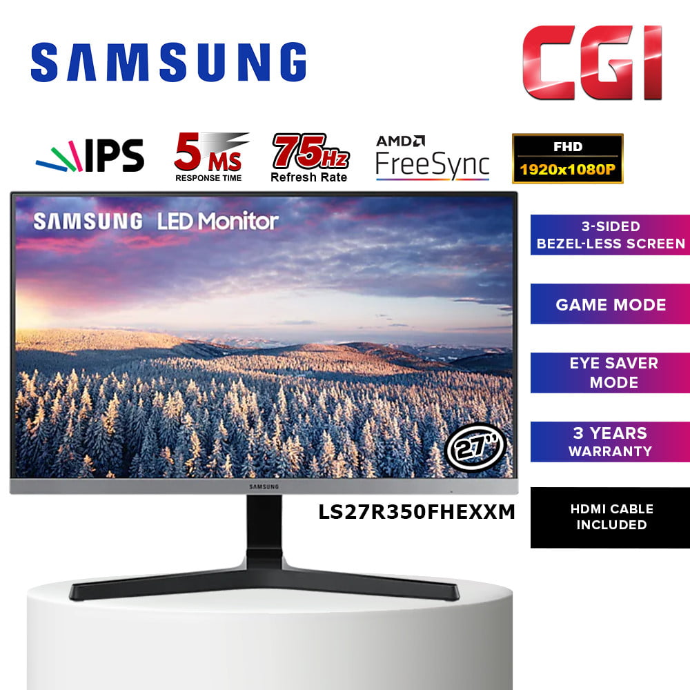 Samsung 27" LS27R350FHEXXM FHD Bezel-less AMD FreeSync 75Hz IPS Monitor