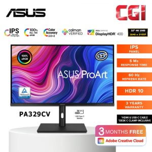 Asus ProArt Display 32" PA329CV 4K UHD IPS 60Hz 5ms 100%Adobe SRGB 100%Rec.709 USB-C Professional Ergonomic Monitor