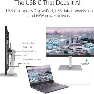 Asus ProArt Display 27" PA278CV WQHD IPS 70Hz Adaptive Sync 100% Adobe RGB&REC.709 Color Accuracy ?E< 2 USB-C Display Port Daisy Chain Ergonomic Monitor