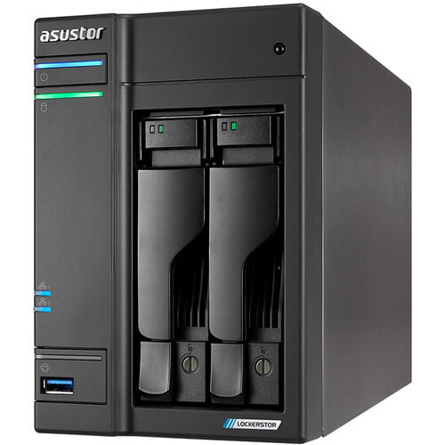 Asus Lockerstor 2 AS6602T 2 Bay NAS Quad Core 2.0GHz Two 2.5GbE Ports Dual M.2 NVMe SSD Ports 4GB DDR4 Network Attached Storage