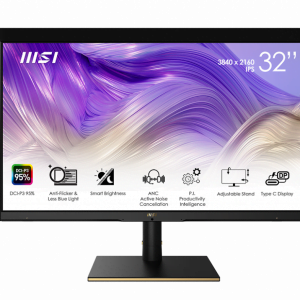 MSI 32" Summit MS321UP UHD IPS 60Hz 4ms 400nits DisplayHDR600 PIP PBP ANC USB C Business & Productivity Monitor