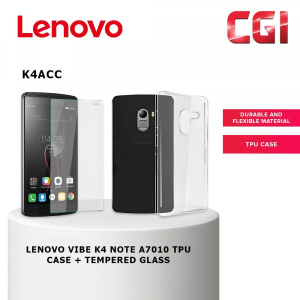 Lenovo Vibe K4 Note A7010 TPU Case + Tempered Glass