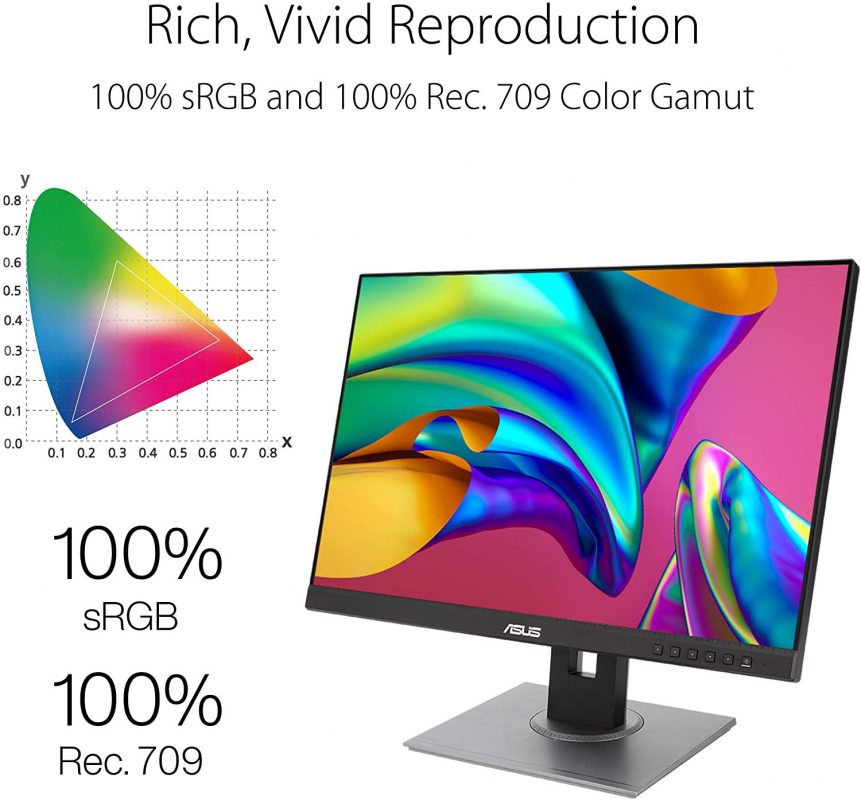 Asus ProArt Display 24.1" PA248QV WUXGA IPS 75Hz Adaptive Sync 100% SRGB Calman Verified Professional Monitor