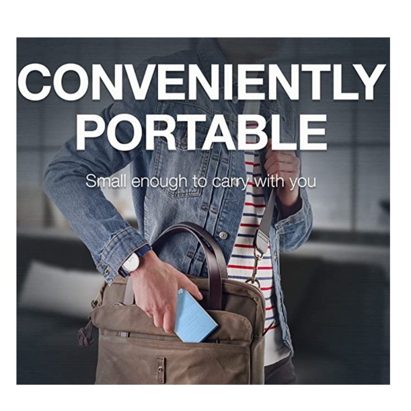 Seagate 1TB One Touch Portable W Rescue External Hard Drive - Blue (STKY1000402)