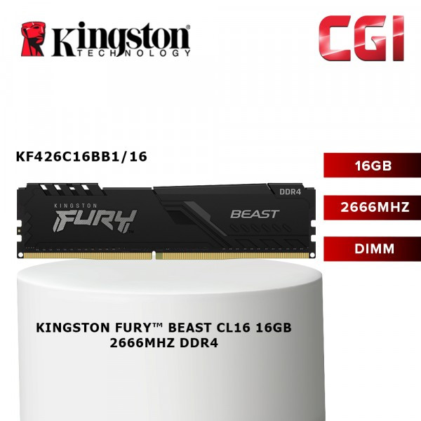 Kingston FURY Beast 16GB 2666MHz DDR4 DIMM (KF426C16BB1/16)