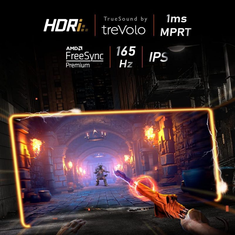 BenQ Mobiuz 24.5" EX2510S FHD IPS HDRi 165Hz 1ms AMD FreeSync Premium Trevolo Sound Gaming Monitor