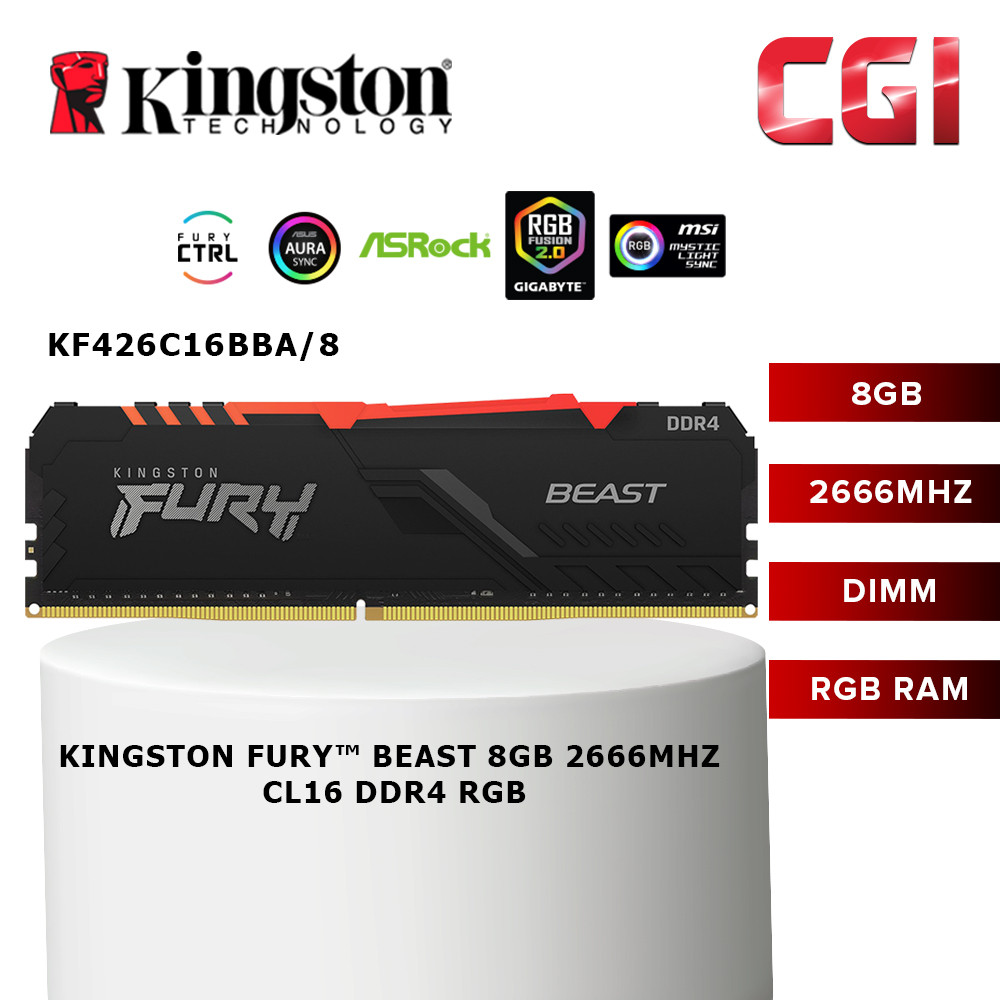Kingston FURY 8GB 2666MHz DDR4 CL16 288-Pin DIMM (KF426C16BBA/8)