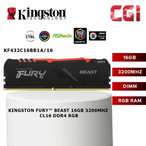 Kingston FURY 16GB 3200MHz DDR4 CL16 288-Pin DIMM (KF432C16BB1A/16)