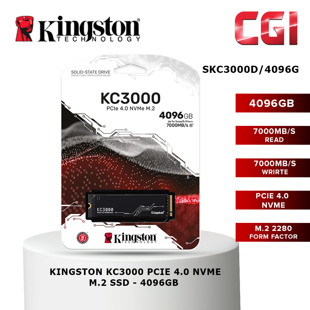 Kingston KC3000 4096G M.2 2280 PCIe 4.0 NVMe SSD (SKC3000D/4096G)