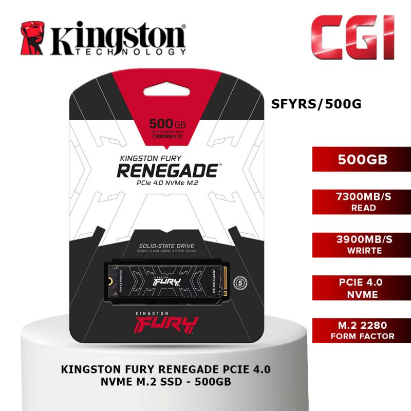 Kingston Fury 500G M.2 2280 PCIe 4.0 NVMe SSD (SFYRS/500G)