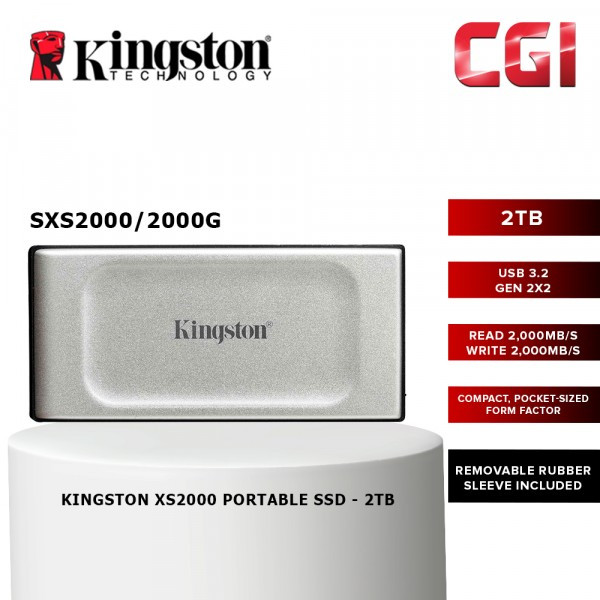 Kingston XS2000 USB 3.2 Gen 2 Pocket Sized Portable External SSD (SXS2000/2000G)