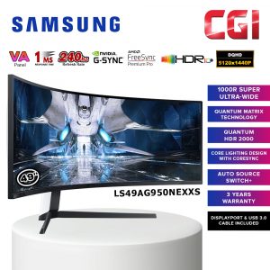 Samsung 49" LS49AG950NEXXS VA DQHD 240Hz 1ms GSync Odyssey Neo G9 Curved Quantum Mini-LED Monitor