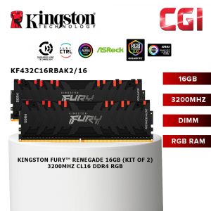 Kingston FURY 16GB 3200MHz DDR4 CL16 288-Pin DIMM (KF432C16RBAK2/16)