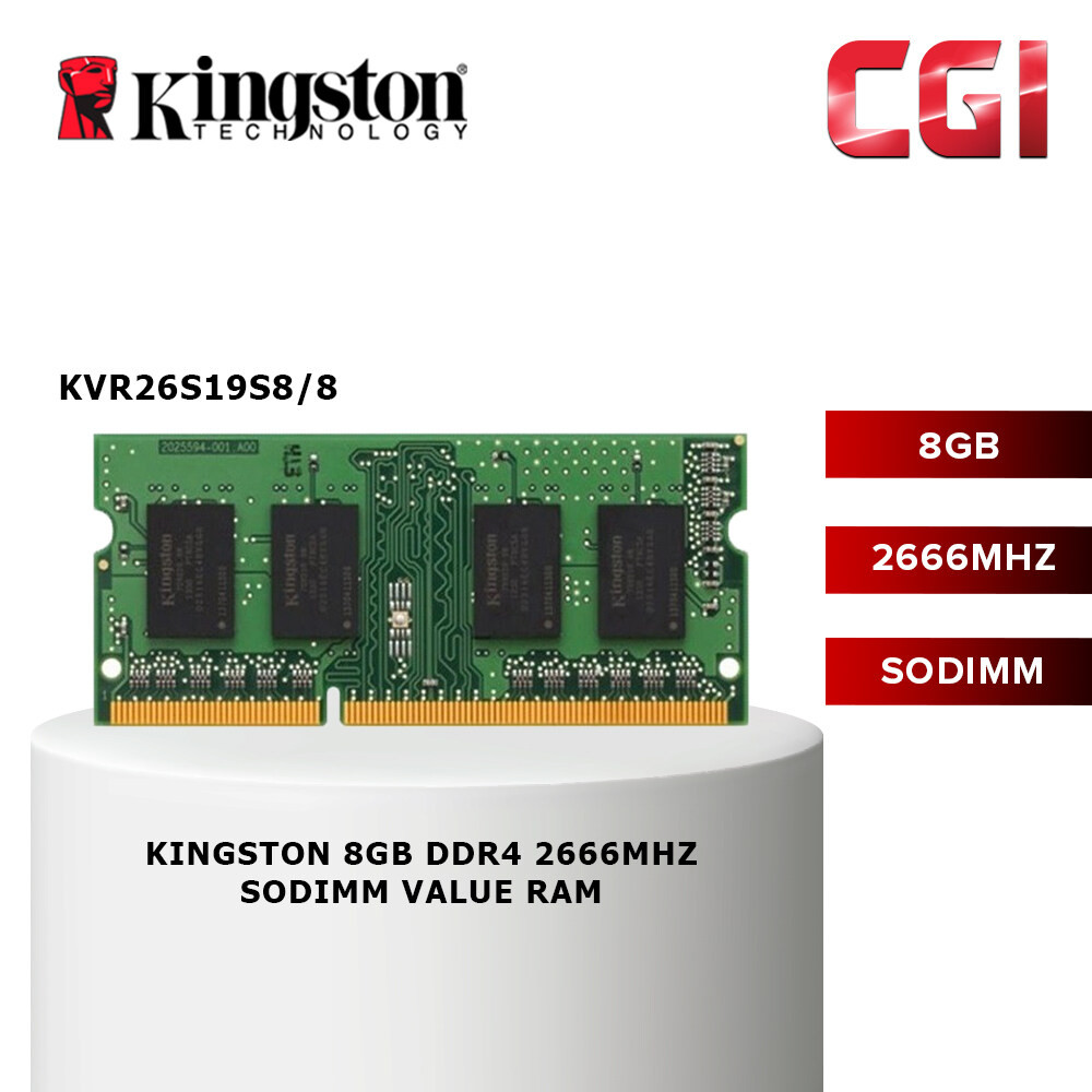 Kingston 8GB DDR 4 2666Mhz Sodimm Value Ram - KVR26S19S8/8
