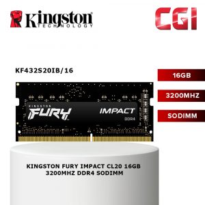 Kingston FURY Impact 16GB 3200MHz CL20 260Pin DDR4 SODIMM (KF432S20IB/16)