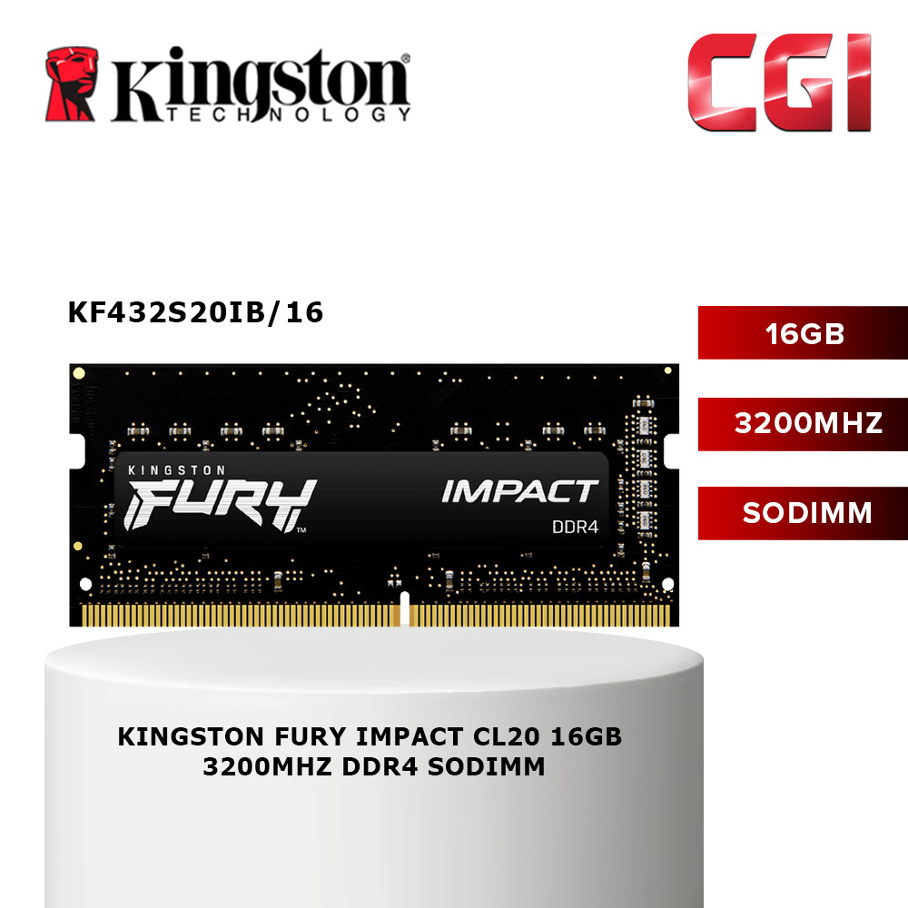 Kingston FURY Impact 16GB 3200MHz CL20 260Pin DDR4 SODIMM (KF432S20IB/16)