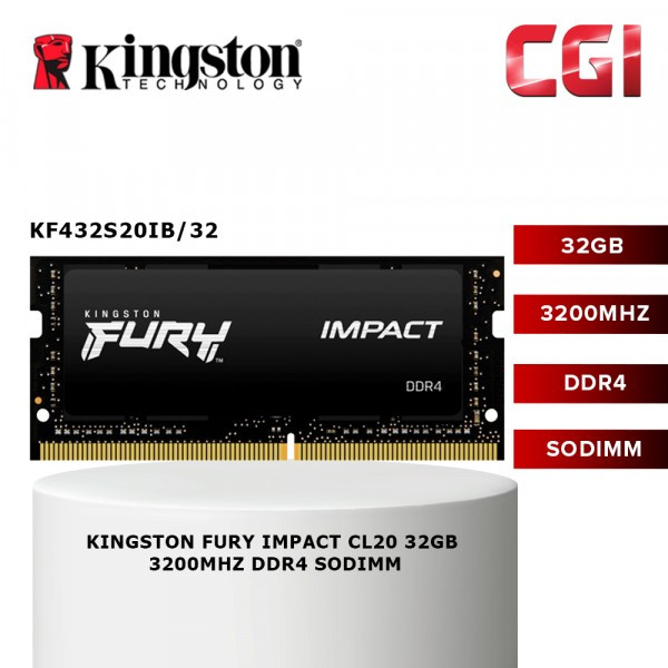 Kingston FURY 32GB 3200MHz DDR4 CL20 260-Pin SODIMM (KF432S20IB/32)