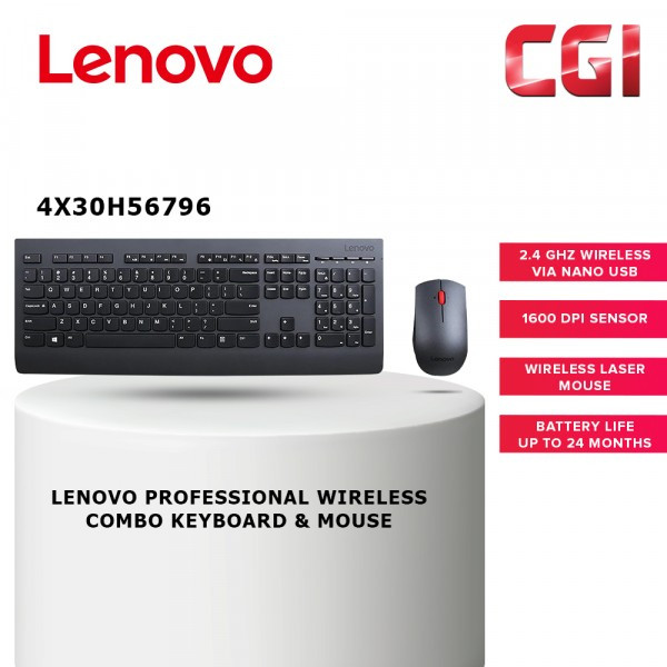 Lenovo Professional Wireless Combo Keyboard & Mouse - 4X30H56796