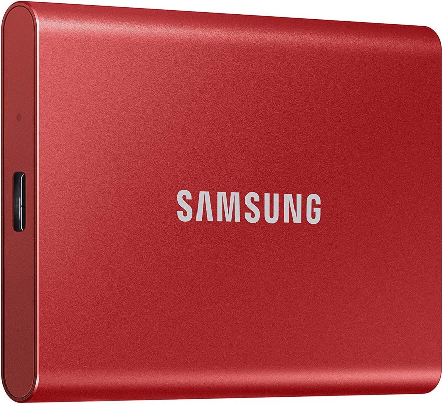 Samsung T7 1TB 1,050MB/s USB 3.2 Type-C Portable SSD (Red) - MU-PC1T0R/WW