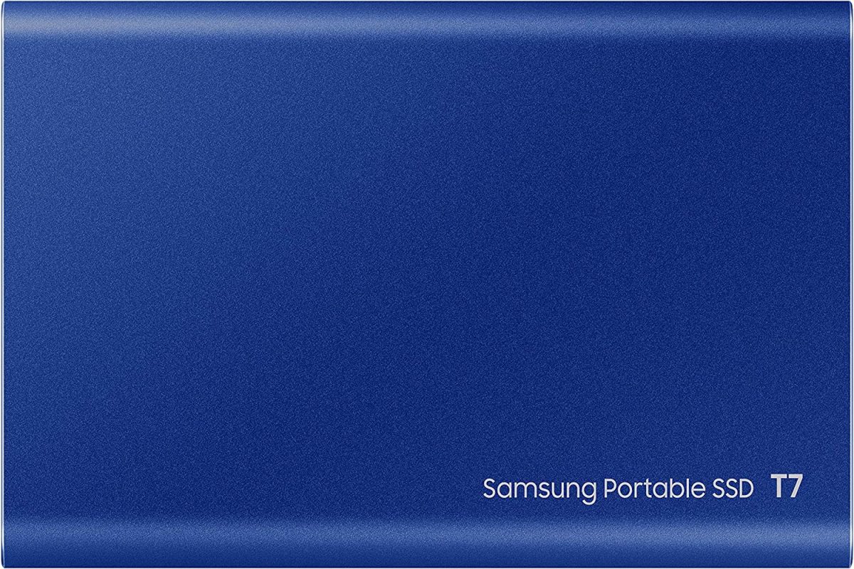 Samsung T7 1TB 1,050MB/s USB 3.2 Type-C Portable SSD (Blue) - MU-PC1T0H/WW