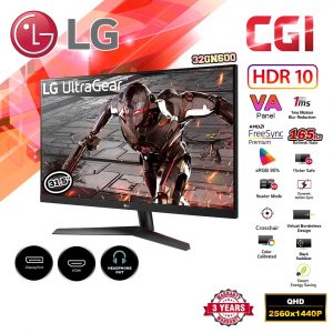 LG 32" 32GN600 QHD VA 165Hz 1ms AMD FreeSync Premium GSync Compatible UltraGear Gaming Monitor