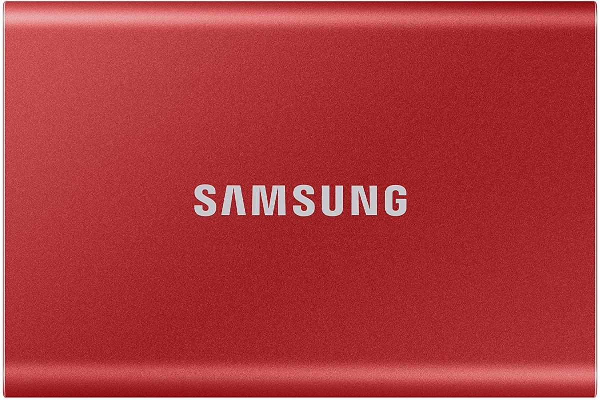Samsung T7 1TB 1,050MB/s USB 3.2 Type-C Portable SSD (Red) - MU-PC1T0R/WW