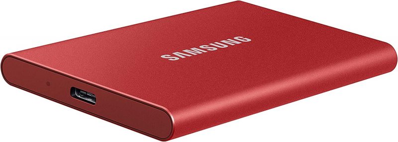 Samsung T7 1TB 1,050MB/s USB 3.2 Type-C Portable SSD (Red) - MU-PC1T0R/WW