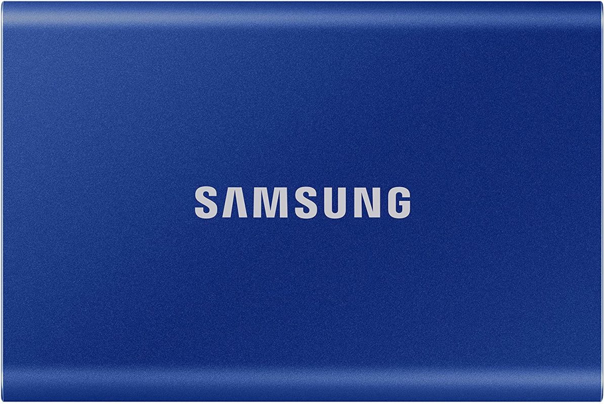 Samsung T7 1TB 1,050MB/s USB 3.2 Type-C Portable SSD (Blue) - MU-PC1T0H/WW