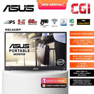Asus 15.6" Zenscreen Go MB16AWP FHD Speaker Build-in-G-Sensor Wireless Portable Monitor