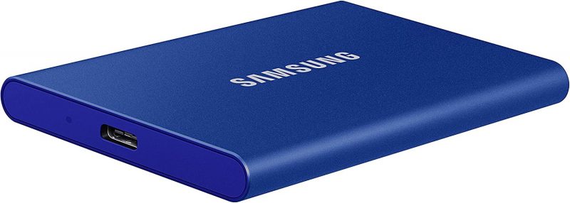 Samsung T7 1TB 1,050MB/s USB 3.2 Type-C Portable SSD (Blue) - MU-PC1T0H/WW