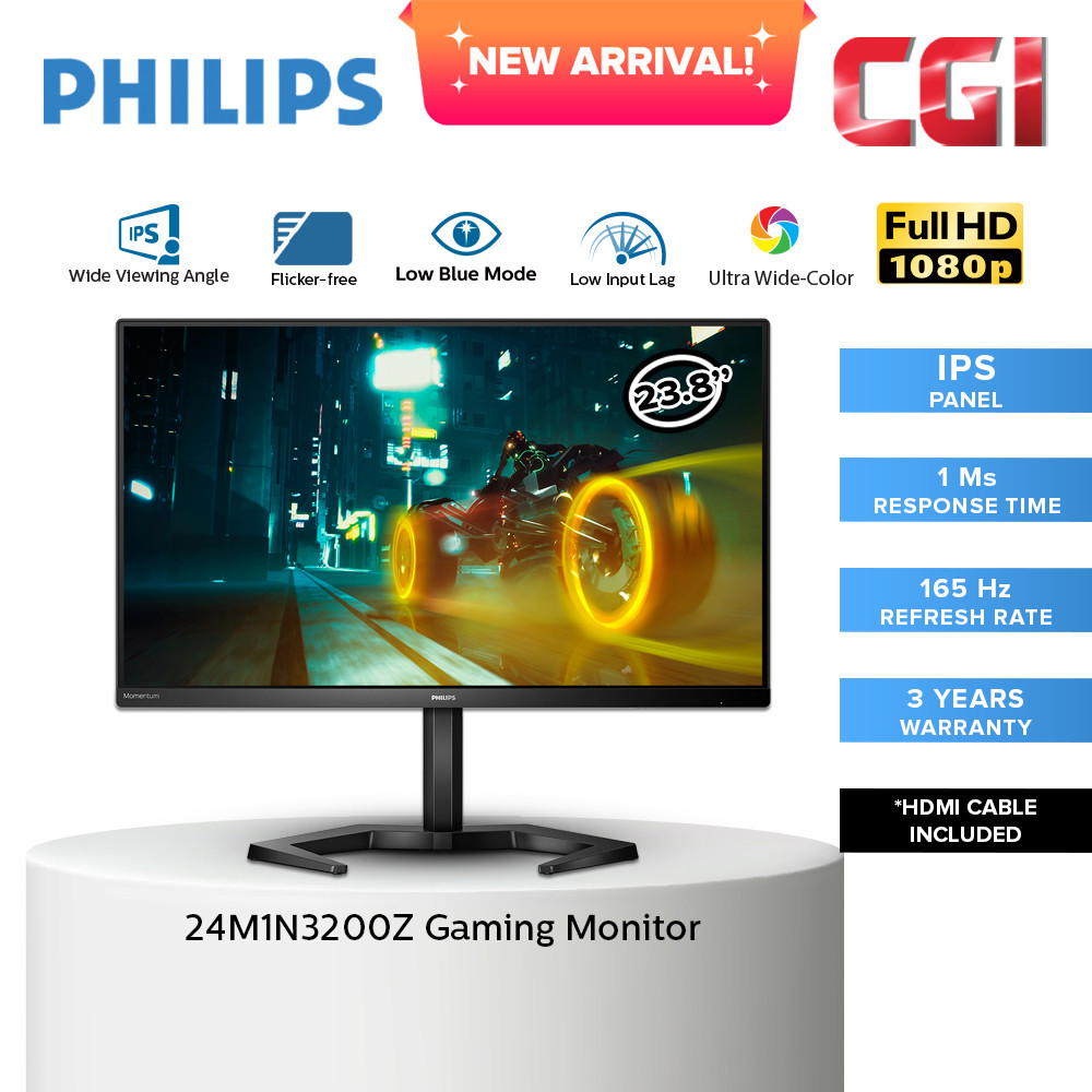Philips 23.8" 24M1N3200Z/69 Momentum 3000 IPS FHD 165Hz 1ms AMD Freesync Premium SmartErgoBase Gaming Monitor