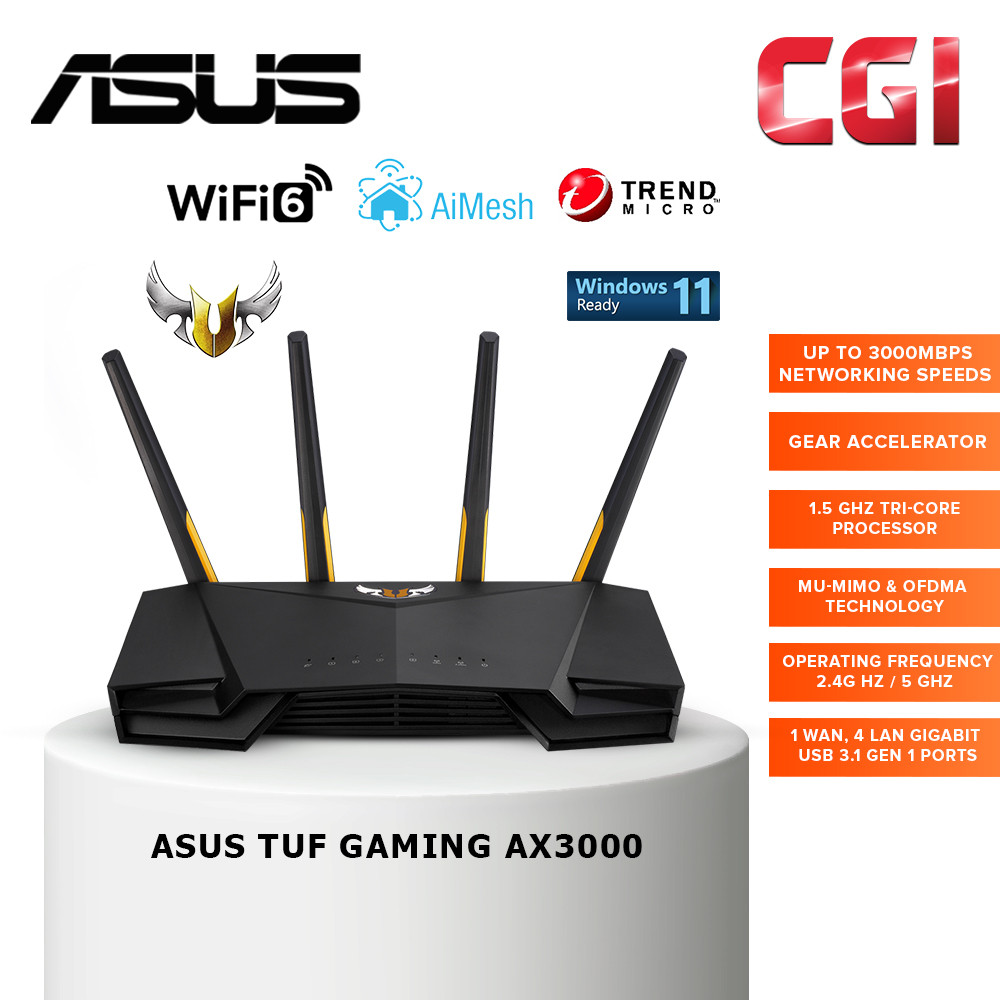 Asus TUF-AX3000 Dual Band WiFi AiProtection Pro OFDMA MU-MIMO Gaming Router