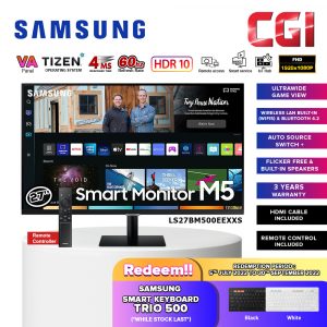 Samsung 27" M5 LS27BM500EEXXS FHD VA 60Hz 4ms HDR10 Smart Monitor