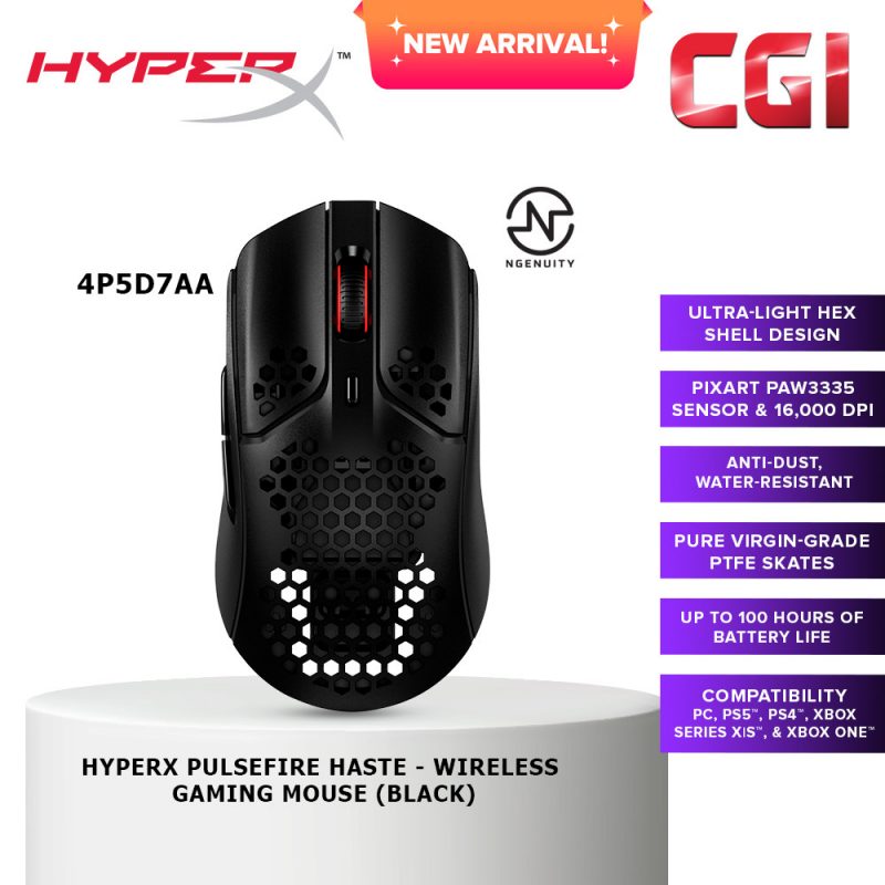 HyperX Pulsefire Haste 2.4 GHz Wireless Gaming Mouse (Black) - 4P5D7AA