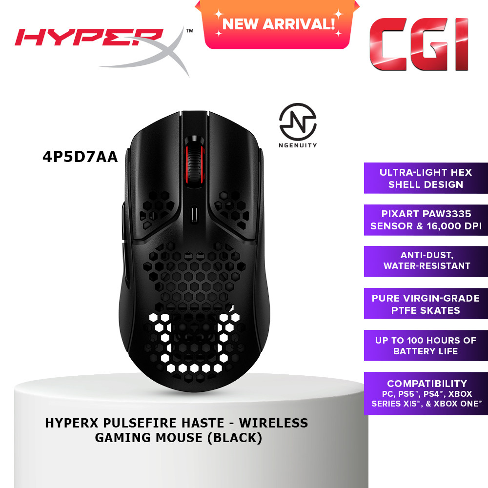 HyperX Pulsefire Haste 2.4 GHz Wireless Gaming Mouse (Black) - 4P5D7AA
