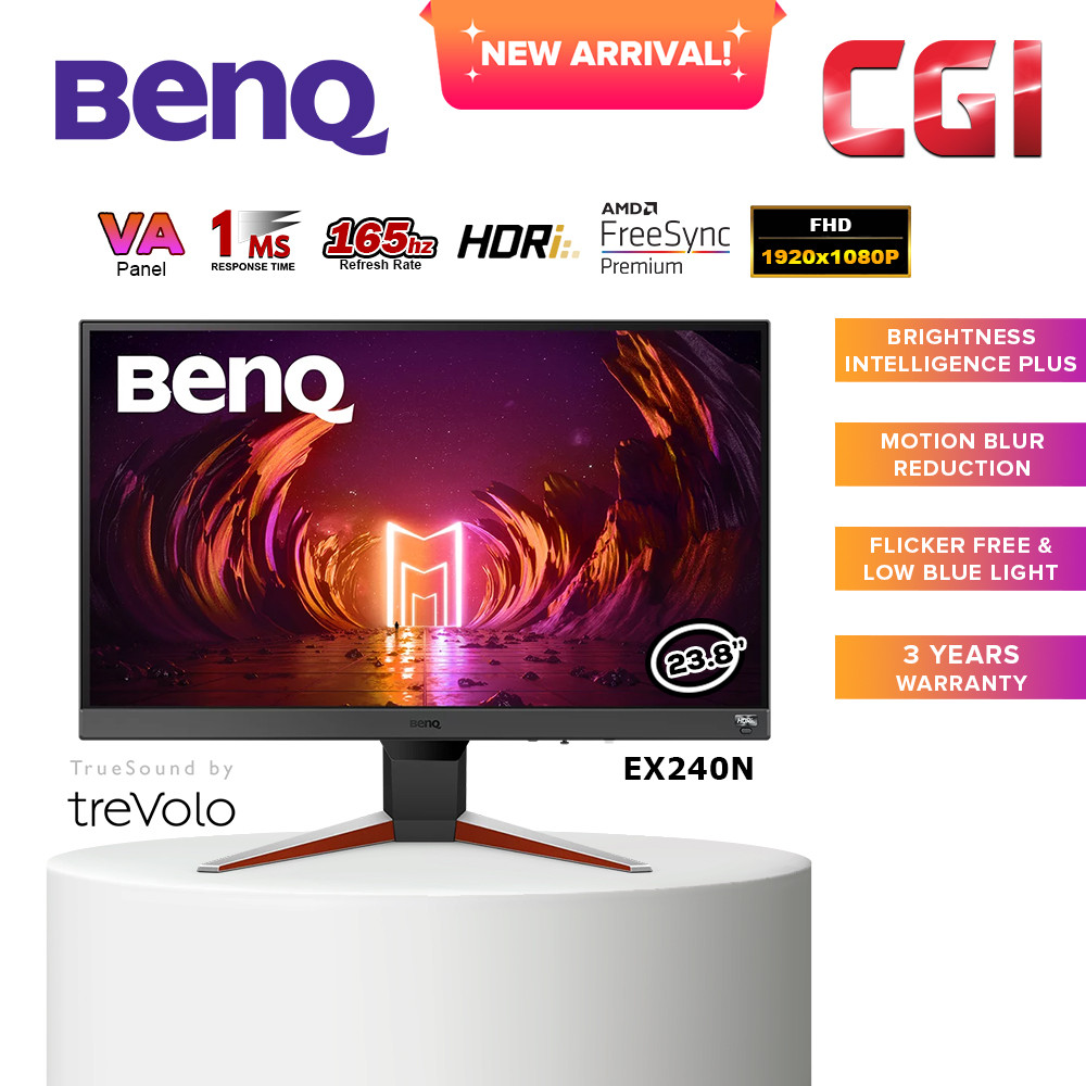 BenQ Mobiuz 23.8" EX240N VA FHD HDRi 1ms 165Hz AMD Freesync Premium Trevolo Speaker Gaming Monitor