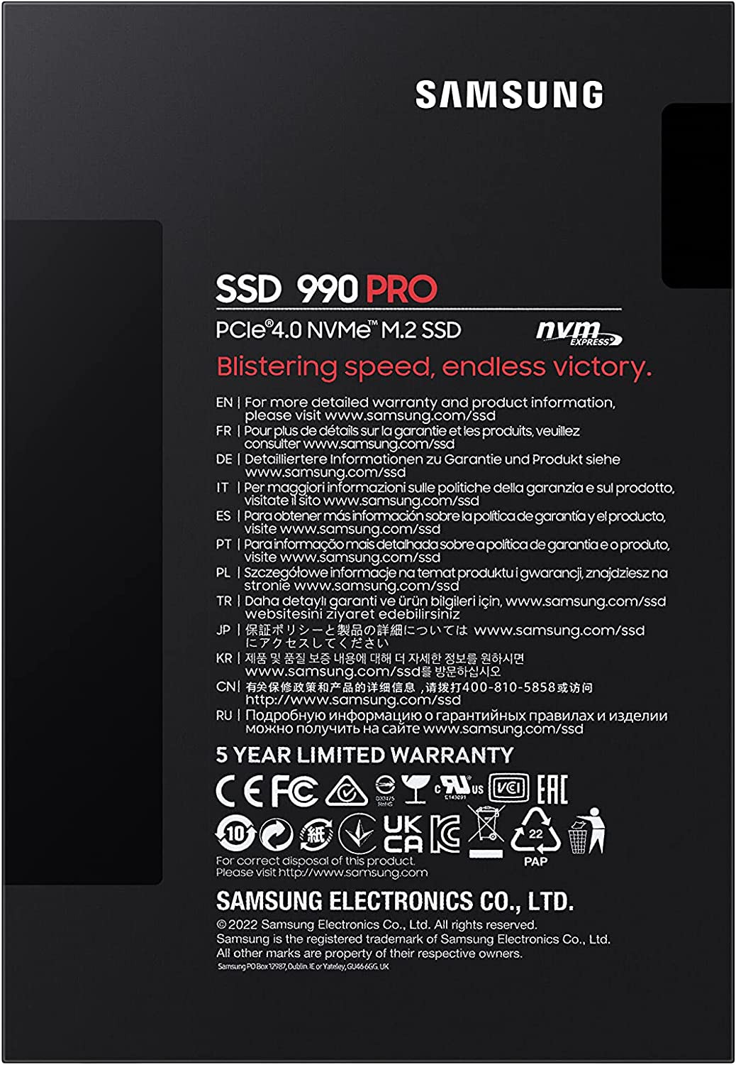 Samsung 990 PRO NVMe M.2 SSD 2TB - MZ-V9P2T0BW