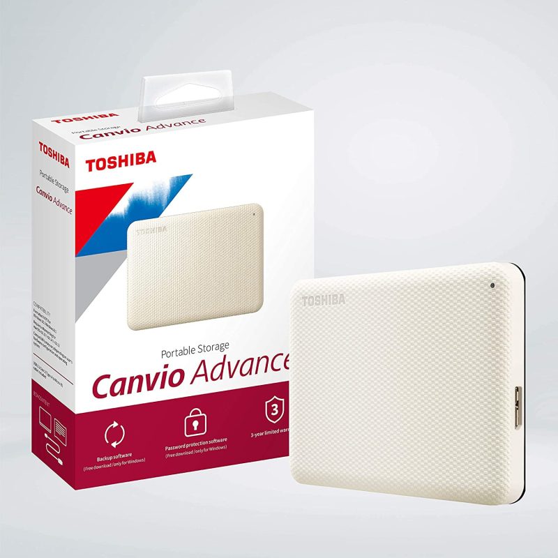 Toshiba 4TB HDTCA40AW3CA Canvio Advance V10 USB 3.0 Portable Hard Drive - White