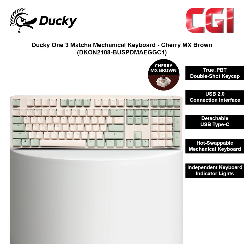 Ducky One 3 Matcha Mechanical Keyboard - Cherry MX Brown (DKON2108-BUSPDMAEGGC1)