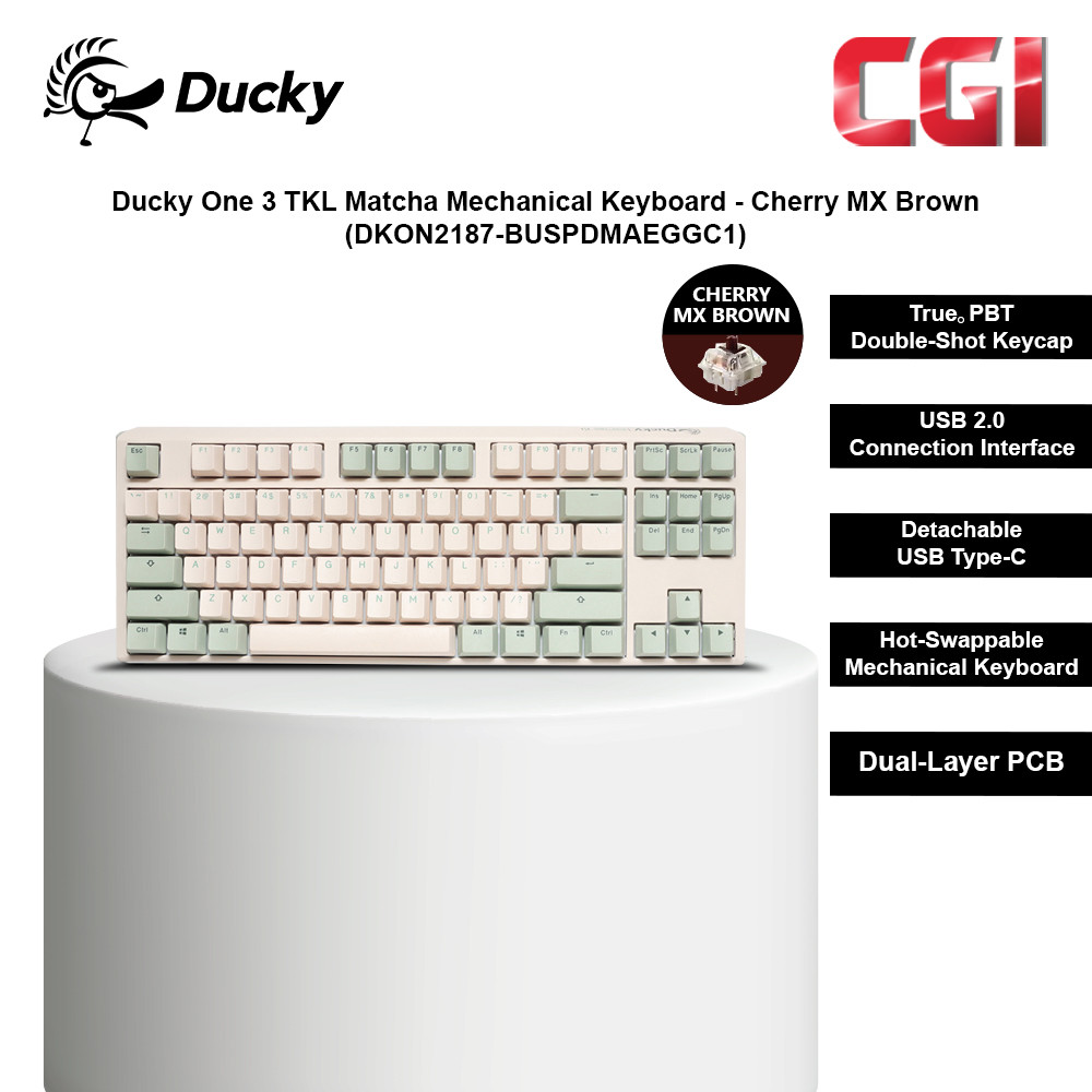 Ducky One 3 TKL Matcha Mechanical Keyboard - Cherry MX Brown (DKON2187-BUSPDMAEGGC1)